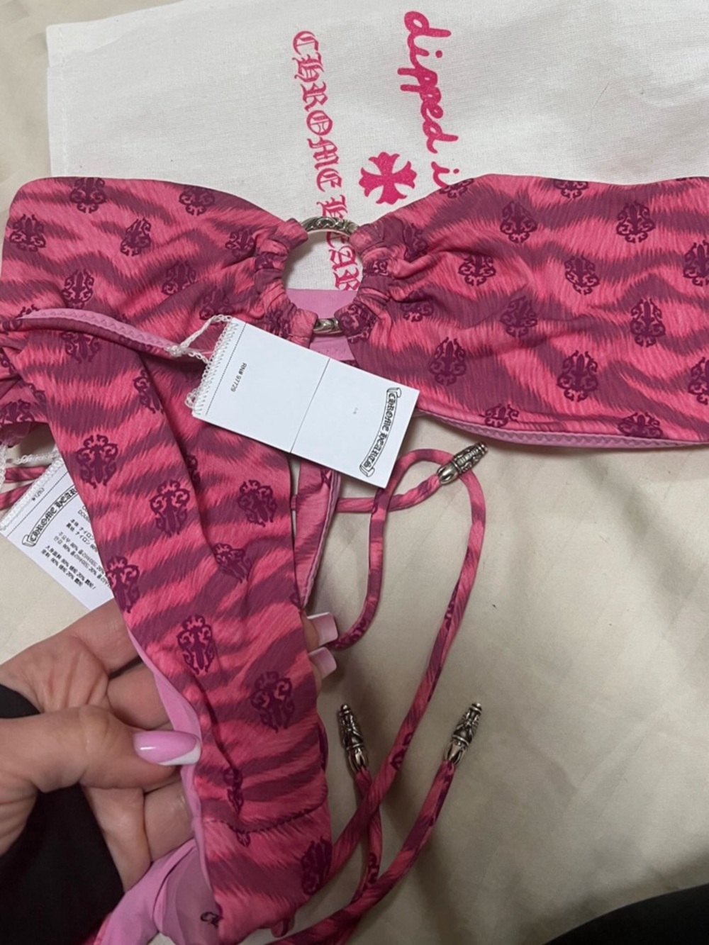 NWT Chrome hearts bikini - pink tiger